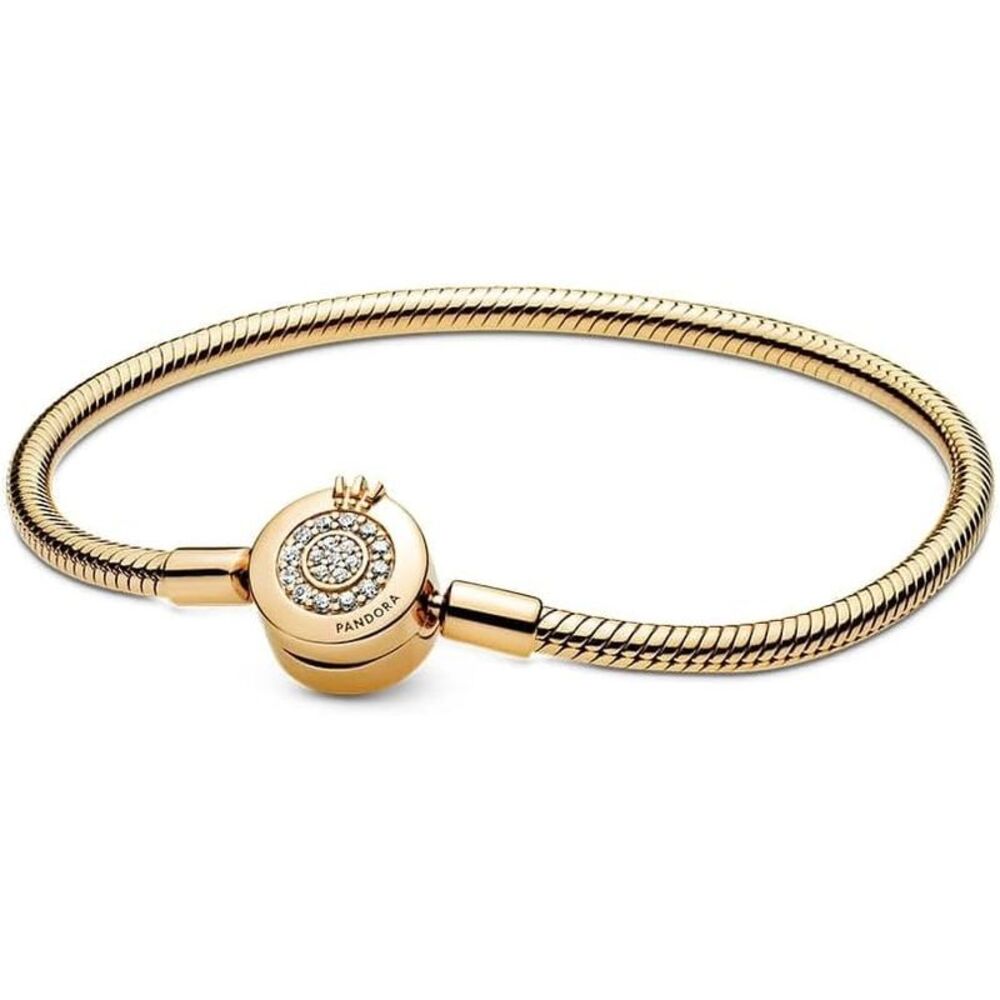 PANDORA Moments Sparkling Crown O Snake Chain Bracelet